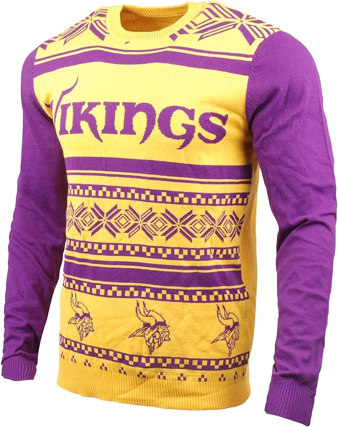 Klew Nfl Minnesota Vikings Zweifarbiger Baumwollpullover Ugly Pullover Violett Grosse Xl Amazon De Bekleidung