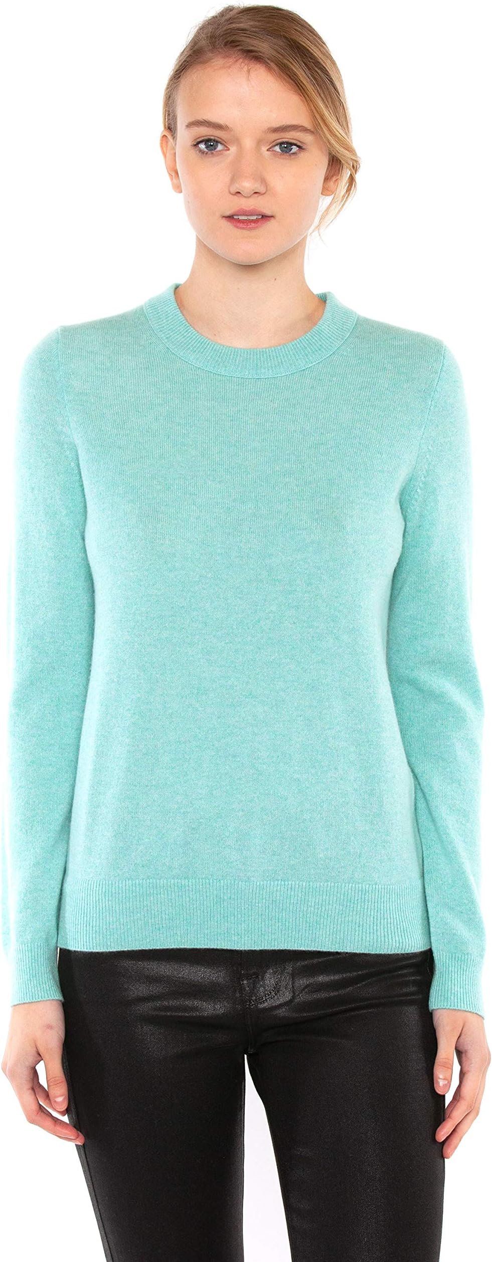 Women's 100% Pure Cashmere Long Sleeve Crew Neck Sweater