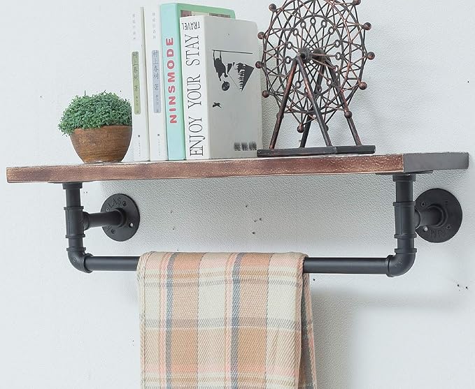 Industrie Retro Wandmontage-Bücherregal Eisen Wasserrohr Regal