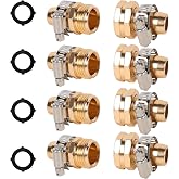 Triumpeek Garden Hose Repair Connector, 4 Sets, Aluminum | With Clamps, Water Hose End Replacement, Fit for 3/4" and 5/8" Garden Hose Fittings