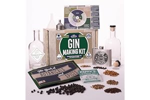 DIY Gift Kits Real Gin Making Kit | 6 Botanicals & Spices, Stainless Steel Flask, Funnel & More | Handcrafted Artisanal Gin | Mixology Set For Bartender & Adults | Gift for Men & Women