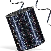 Apeseek 600 Yards Shiny Black Curling Ribbon 1/5‘’ Shiny Black Balloon String with Spool, Thin Balloon Ribbon for Gift Wrapping Crafts Birthday Christmas Baby Shower Halloween Florist