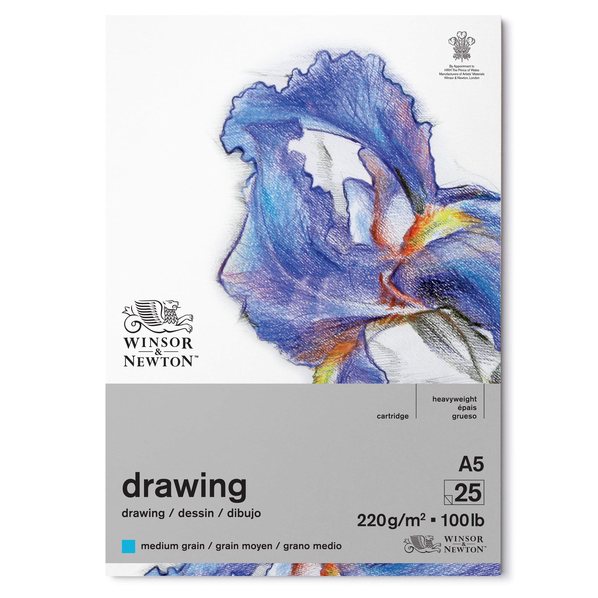 Winsor and Newton 6689746 Drawing Medium Pad, A5 Size, 25 Sheet, 220gsm, Pack of 6