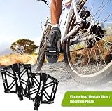 Loocower Bicycle Pedals 9/16 Aluminum Anti-Slip Mountain Road Hybrid Black view 5