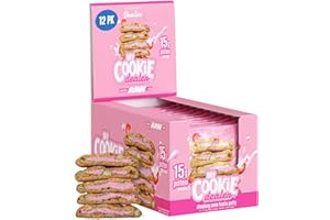 My Cookie Dealer Protein Cookies, Strawberry Creme (2.2oz, Pack of 12) - 15g Protein per Cookie - Individually Wrapped Workout Snacks for On-The-Go Travel