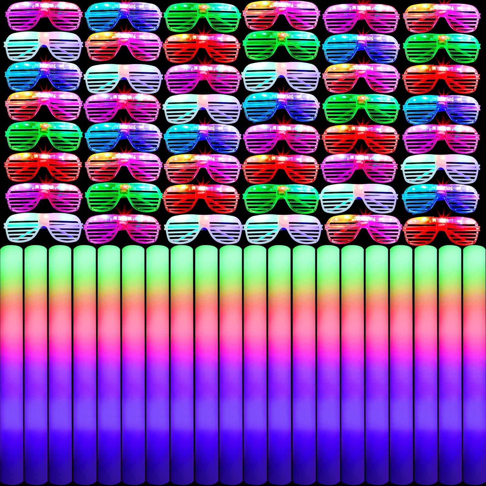 Photo 1 of Maitys  Glasses and Sticks, Glow in the Dark Sunglasses Foam (72)