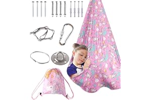 PADIMAT Indoor Therapy Sensory Swing for Kids, Special Needs Joy Cuddle Ceiling Snuggle Swings, Outdoor Room Adjustable Fabric Hammock for Children Child Teens Autism, ADHD, Aspergers, Sensory Integration