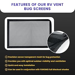 funomo RV Vent Bug Screens, 23 ¼" (L) x 15