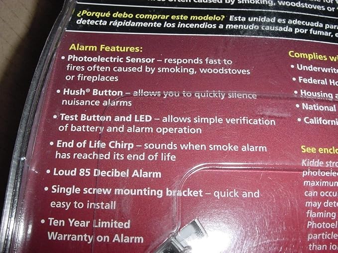 Amazon.com: Kidde 21009663 10-Year Worry Free Battery Operated Smoke Alarm: Home & Kitchen