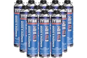 TYTAN PROFESSIONAL Window & Door Insulating Foam Sealant with No-Bow Technology, High R-Value for Superior Insulation, Water-Resistant, Low Expansion, Eco-Friendly, AAMA & UL Verified (12x24 oz)