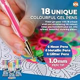 SOL 18pk Gel Pens Set Metallic Neon Glitter Coloured Ink 1.0mm view 2