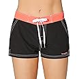Meegsking Women Quick Dry Swimwear Trunks Sports Board Shorts with Soft Briefs Inner Lining