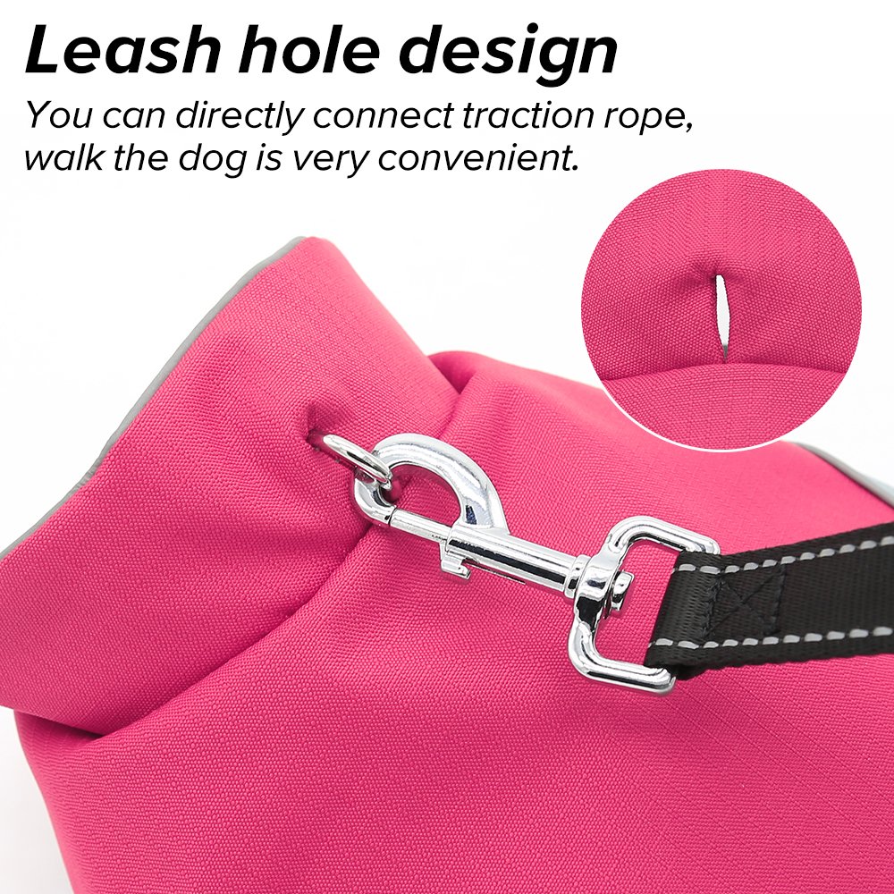 Dog Clothes Pet Clothes Spring&Autumn Clothing Pet Thickened Cold Suit Dog Waterproof Outdoor Poncho Ski Clothes (S M L XL 2XL 3XL) (XXL, Pink)