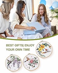 Santune 3 Sets Embroidery kit for Beginners Adults