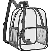 USPECLARE Clear Backpack for Stadium Events Small Clear Backpack 11.5x9.5x6 for Concert Sport Events Work Travel