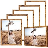 TWING 8x10 Picture Frames Set of 6, Rustic Photo Frames Collage for Wall Decor Mounting or Table Display,Home Decorative Wall Gallery Picture Photo Frame Wood Brown,Walnut