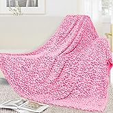 Warm Blanket Pink Soft Fleece Blankets Twin Size Throw Blankets for Bed Couch 60x80 Inches