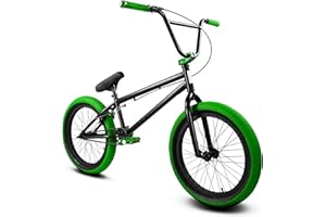 ELITE BICYCLES Elite BMX Bicycle 20” & 16" Freestyle Bike - Stealth and Peewee Model (Two Tone Black Green, 20")
