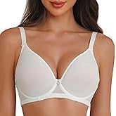 sheroine Women's Underwire Full Coverage Supportive Plunge Bra T-Shirt Push Up Lift Everyday Lightly Lined Bras