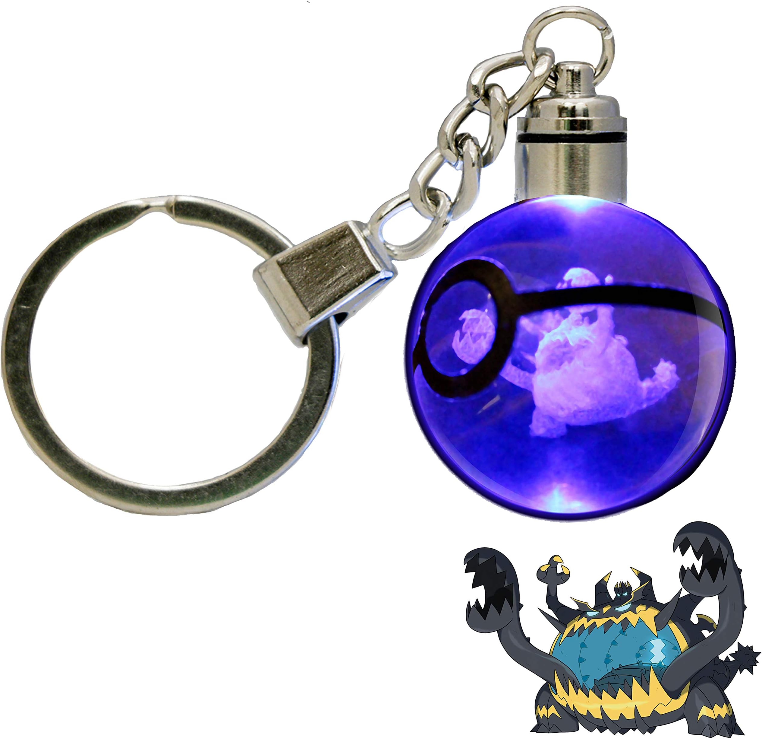 LED Keychain 3D Crystal Ball Laser Engraving Party Favor Christmas Children's Gift (Guzzlord)