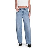 CAKE THE LABEL Womens Baggy Barrel Jeans Wide Leg Mid Rise Premium Denim Pants