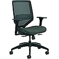 HON Solve Mesh Back Office Chair with Adjustable Arms, Adjustable Height, Tilt Tension, Lumbar Support, Swivels, on Rolling Wheels