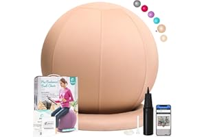 Enovi ProBalanceΩ Ball Chair, Yoga Ball Chair Exercise Ball Chair with Slipcover and Base for Home Office Desk, Birthing & Pregnancy, Stability Ball & Balance Ball Seat to Relieve Back Pain, Multiple color size