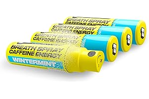 Pzaz Breath Spray for Bad Breath with Caffeine, Vitamins, Electrolytes - Breath Freshener and Energizes Naturally - Wintermint Flavored - 70 Sprays (4 Pack)