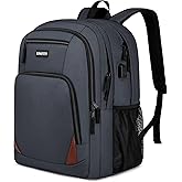 kamater School Backpack for Teen Boys & Girls - 8 Compartments Water Resistant Bookbag with Large Laptop Sleeve | 15.6 Inch Anti-Theft College Student Backpack, Black