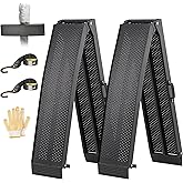 Aluminum Truck Ramps for ATV, UTV, Lawn Mower, Pickup Trucks - 1500LB Capacity 7.5FT Heavy Duty Loading Ramps with Handle &amp; Buckle, Black, 2PCS