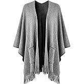 Ferand Shawl Wraps for Women, Cozy Lightweight Poncho Cape with Pockets, Warm for Fall Winter Travel