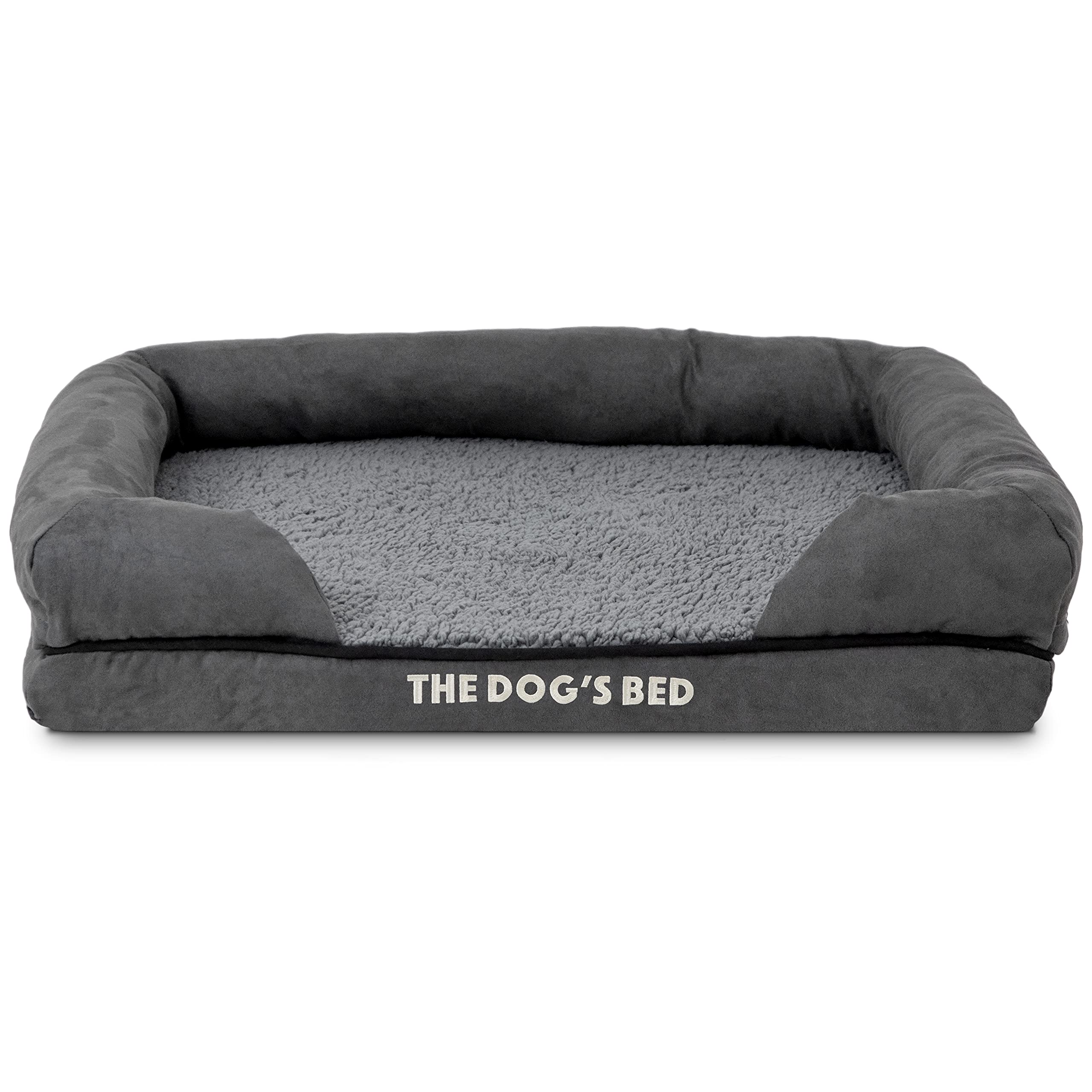 The Dog’s Bed Cover – Replacement Cover, Grey Plush, Medium — image 1