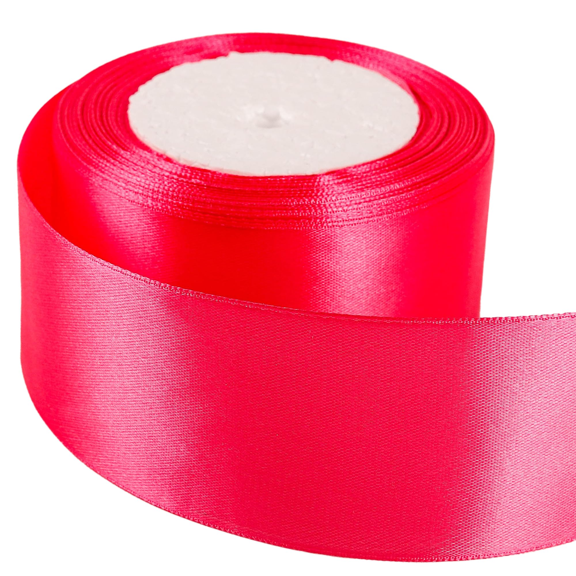 50mm Rose Ribbon for Gift Wrapping 22M,Rose Satin Ribbons Fabric 50mm Thick for Crafting Hair Bow Christmas Polyester Ribbon Cake Wedding Party Balloon Car Ribbons Decoration