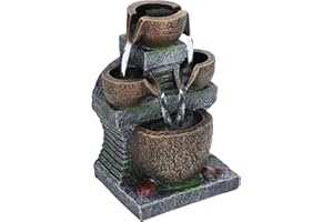 Indoor Water Fountain, 5V Desktop Water Fountain Decor 3 Layer Design with USB Power Cord Portable Tabletop Decorative Zen Me