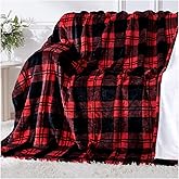 LunaHush Electric Blanket Heated Twin Size-62" x 84" Red Plaid Heated Blanket with 8 Heat Levels & 10 Hours Auto Off, Fast Heating Blankets with ETL & FCC Certification