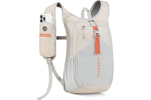 FIORETTO 15L Hiking Backpack for Women Men Mini Packable Backpack Lightweight Small Daypack for Camping Travel Outdoor, Beige