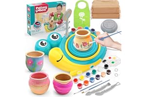 Aujazyble Pottery Wheel for Kids - Complete Art Supplies Arts & Crafts Kit, Crafts for Girls 8-12, Girls Boy Toys Birthday Halloween Christmas Gift for Kids Ages 6 7 8 9 10 11 12+, (Snail)