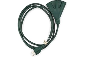 HLO LIGHTING Holiday Lighting Outlet 6-Foot Green Extension Cord, 3-Prong Indoor & Outdoor Splitter, Perfect for Landscape Lighting