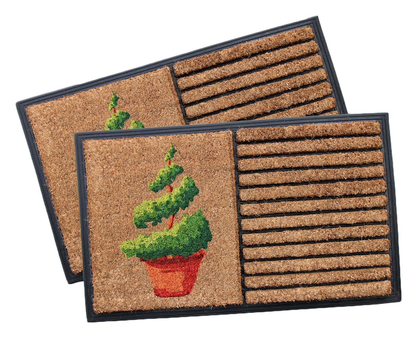 Buy Onlymat Rubber Coir Door Mats 30" x 18", MultiColour, Pack of 2