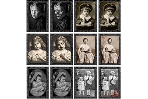 LANSIAN Scary Halloween Party Decoration Indoor Home Wall Decor 3D Changing Face Moving Picture Frame Portrait for Horror Halloween Party Supplies Castle Haunted House Decor(Style D, 6 Pack)