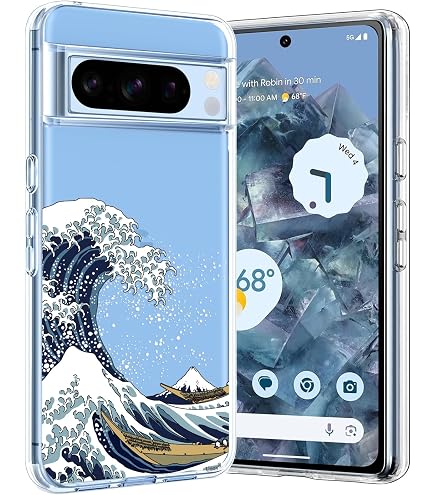 Unov Custodia Per Pixel 8 Pro Con Motivo Floreale In Rilievo - Cover TPU Trasparente Morbida Con Paraurti, Rainbow Dinosaur