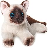 Bearington Lil’ Cleo Siamese Cat Plush - Cat Stuffed Animal - 8" Siamese Soft Plush Kitty Toy with Realistic Details and Floppy Body for Kids and Toddlers - Adorable Gifts for Kitten Lovers