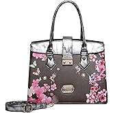 Blossom Flower-Bird Crystal Handbag w/Hand-Painted Hummingbird, Adjustable StrapTop Handles |USA Corp Ships From LA