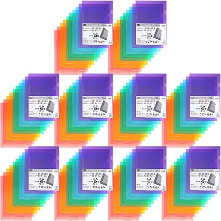 Amazon プラス クリアホルダー 100枚 パック5色 枚 高透明カラー 80 160 10 文房具 オフィス用品 文房具 オフィス用品