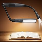 Glocusent Rechargeable Neck Light, 100Hrs Long Lasting Neck Reading Light, 5 Colors & Stepless Dimming Reading Light - Perfect Book Lights for Reading at Night, Knitting, Book Lovers Gifts