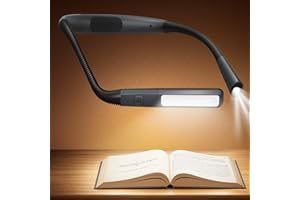 Glocusent Rechargeable Neck Light, 100Hrs Long Lasting Neck Reading Light, 5 Colors & Stepless Dimming Reading Light - Perfect Book Lights for Reading at Night, Knitting, Book Lovers Gifts