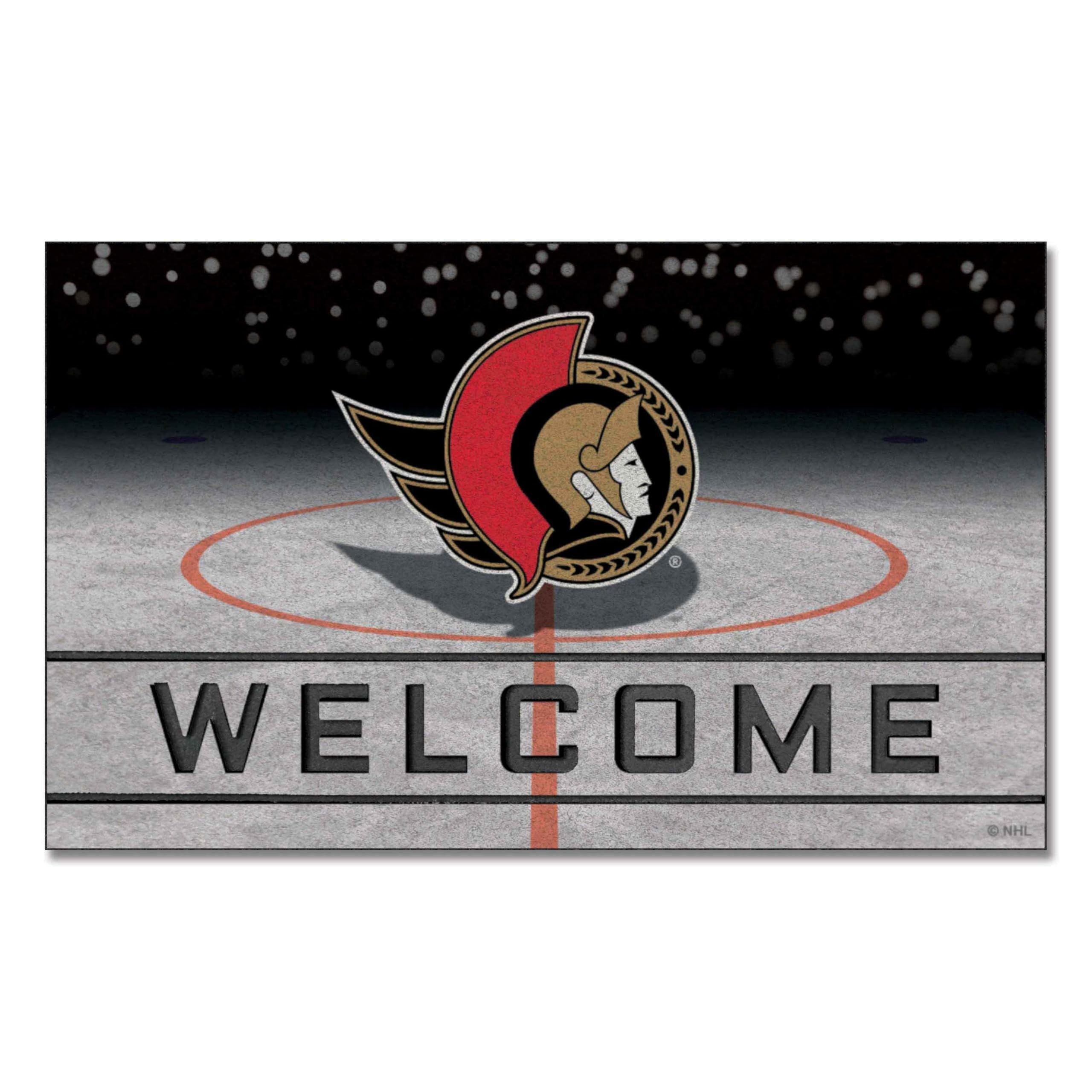 FANMATS 21281 Team Color Crumb Rubber Ottawa Senators Door Mat, 1 Pack