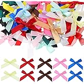 50 PCS Mini Bows for Crafts, Small Ribbon Bows for Crafts, 1.77" Small Gift Bow, Multicolor Bowknot Decoration Accessories for Christmas Wedding Birthday Party Gift Wrapping DIY Craft