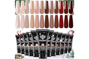 modelones Poly Nail Extension Gel 12 Colors Fall Winter Autumn Nude Skin Tone Red Classic Colors Nail Art Design Salon Gift for Women