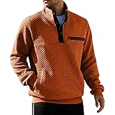 LBL Leading the Better Life Mens Sweatshirt Fashion Stand Collar Button Pullover Sweatshirts with Pockets